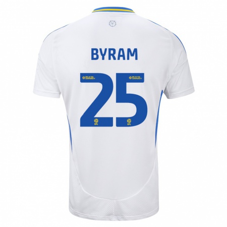 Kandiny Kinderen Sam Byram #25 Wit Blauw Thuisshirt Thuistenue 2024/25 T-Shirt