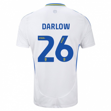 Kandiny Kinderen Karl Darlow #26 Wit Blauw Thuisshirt Thuistenue 2024/25 T-Shirt