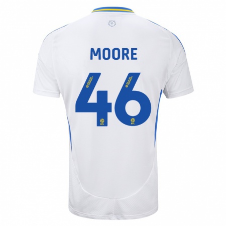 Kandiny Bambino Maglia Kris Moore #46 Bianco Blu Kit Gara Home 2024/25 Maglietta