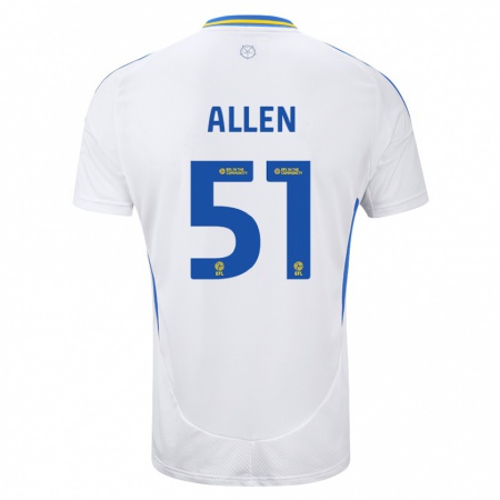 Kandiny Bambino Maglia Charlie Allen #51 Bianco Blu Kit Gara Home 2024/25 Maglietta