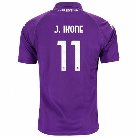 Kandiny Kinderen Jonathan Ikoné #11 Paars Thuisshirt Thuistenue 2024/25 T-Shirt