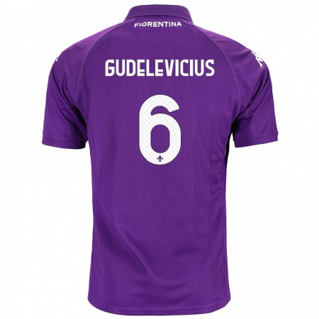 Kandiny Bambino Maglia Ernestas Gudelevicius #6 Viola Kit Gara Home 2024/25 Maglietta