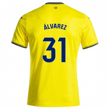 Kandiny Kinderen Iker Álvarez #31 Geel Zwart Thuisshirt Thuistenue 2024/25 T-Shirt