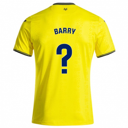 Kandiny Niño Camiseta Mahamoud Barry #0 Amarillo Negro 1ª Equipación 2024/25 La Camisa