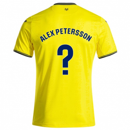 Kandiny Kinderen Max Alex Petersson #0 Geel Zwart Thuisshirt Thuistenue 2024/25 T-Shirt