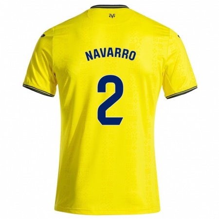 Kandiny Kinderen Pau Navarro #2 Geel Zwart Thuisshirt Thuistenue 2024/25 T-Shirt