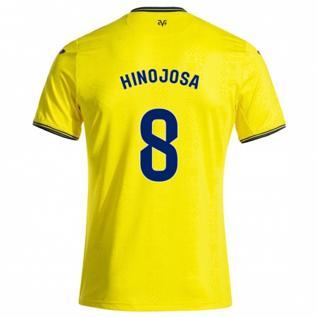 Kandiny Kinderen Sergio Hinojosa #8 Geel Zwart Thuisshirt Thuistenue 2024/25 T-Shirt