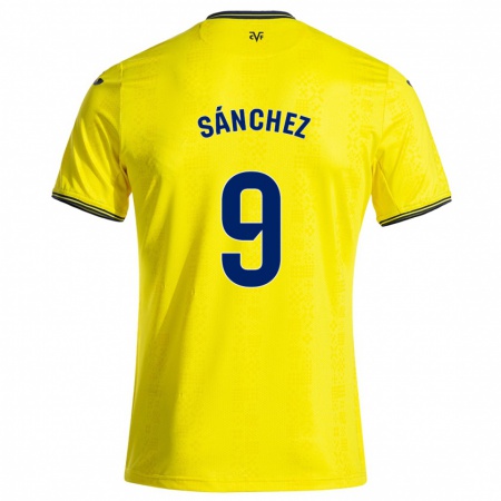 Kandiny Kinderen Edu Sánchez #9 Geel Zwart Thuisshirt Thuistenue 2024/25 T-Shirt