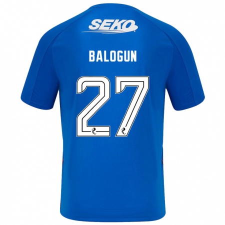 Kandiny Bambino Maglia Leon Balogun #27 Blu Scuro Kit Gara Home 2024/25 Maglietta