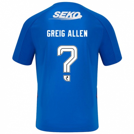 Kandiny Kinderen Greig Allen #0 Donkerblauw Thuisshirt Thuistenue 2024/25 T-Shirt