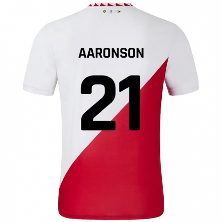 Kandiny Kinderen Paxten Aaronson #21 Wit Rood Thuisshirt Thuistenue 2024/25 T-Shirt