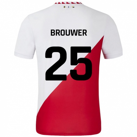 Kandiny Kinderen Michael Brouwer #25 Wit Rood Thuisshirt Thuistenue 2024/25 T-Shirt