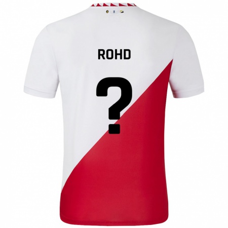 Kandiny Bambino Maglia Emil Rohd #0 Bianco Rosso Kit Gara Home 2024/25 Maglietta