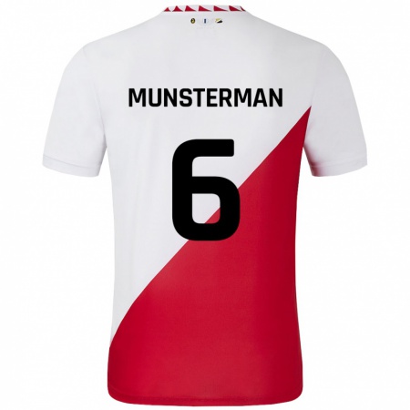 Kandiny Kinderen Marthe Munsterman #6 Wit Rood Thuisshirt Thuistenue 2024/25 T-Shirt