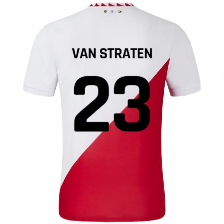 Kandiny Kinder Dieke Van Straten #23 Weiß Rot Heimtrikot Trikot 2024/25 T-Shirt Österreich