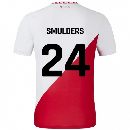 Kandiny Niño Camiseta Anniek Smulders #24 Blanco Rojo 1ª Equipación 2024/25 La Camisa México