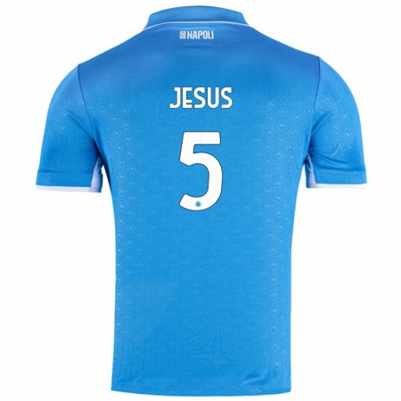 Kandiny Kinderen Juan Jesus #5 Hemelsblauw Thuisshirt Thuistenue 2024/25 T-Shirt