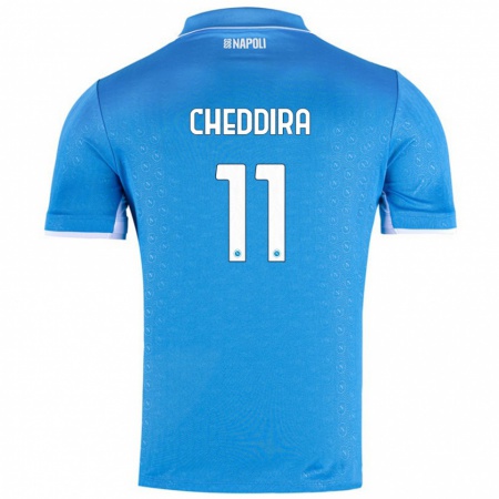 Kandiny Kinder Walid Cheddira #11 Himmelblau Heimtrikot Trikot 2024/25 T-Shirt Österreich