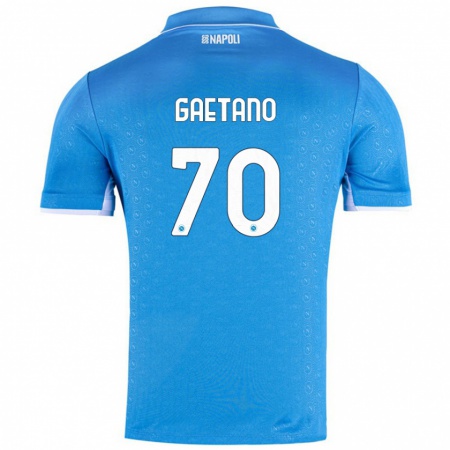 Kandiny Kinderen Gianluca Gaetano #70 Hemelsblauw Thuisshirt Thuistenue 2024/25 T-Shirt