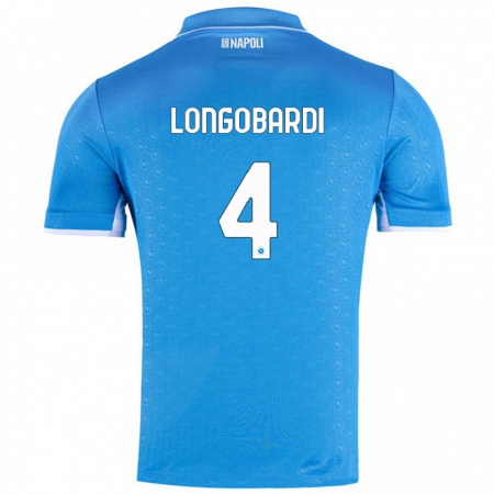 Kandiny Kinderen Salvatore Longobardi #4 Hemelsblauw Thuisshirt Thuistenue 2024/25 T-Shirt