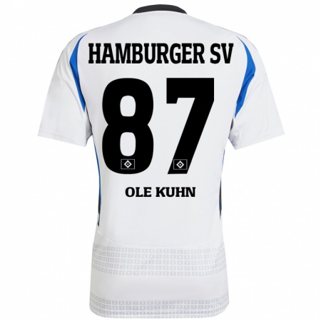 Kandiny Kinderen Niklas Ole Kühn #87 Wit Blauw Thuisshirt Thuistenue 2024/25 T-Shirt