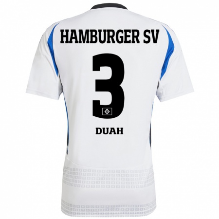 Kandiny Bambino Maglia Dennis Duah #3 Bianco Blu Kit Gara Home 2024/25 Maglietta