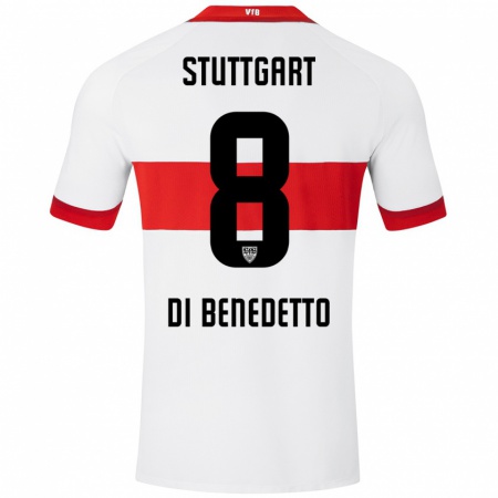 Kandiny Kinder Samuele Di Benedetto #8 Weiß Rot Heimtrikot Trikot 2024/25 T-Shirt Österreich