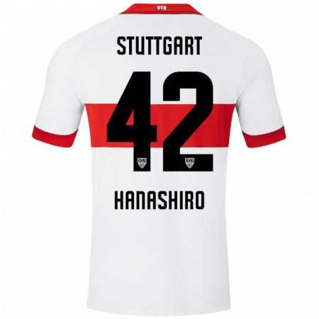 Kandiny Bambino Maglia Rinto Hanashiro #42 Bianco Rosso Kit Gara Home 2024/25 Maglietta