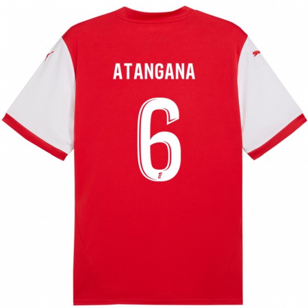 Kandiny Kinderen Valentin Atangana #6 Rood Wit Thuisshirt Thuistenue 2024/25 T-Shirt