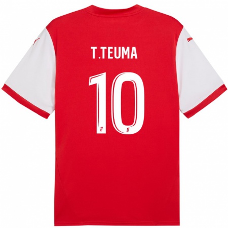 Kandiny Bambino Maglia Teddy Teuma #10 Rosso Bianco Kit Gara Home 2024/25 Maglietta