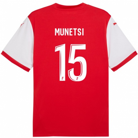 Kandiny Kinderen Marshall Munetsi #15 Rood Wit Thuisshirt Thuistenue 2024/25 T-Shirt