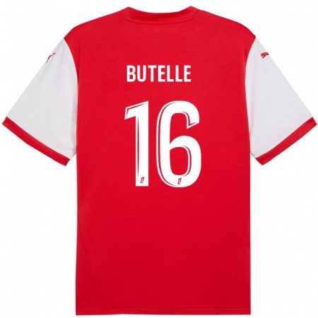 Kandiny Kinderen Ludovic Butelle #16 Rood Wit Thuisshirt Thuistenue 2024/25 T-Shirt