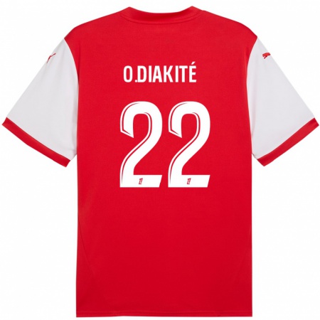 Kandiny Kinderen Oumar Diakité #22 Rood Wit Thuisshirt Thuistenue 2024/25 T-Shirt