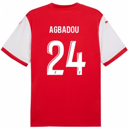 Kandiny Kinderen Emmanuel Agbadou #24 Rood Wit Thuisshirt Thuistenue 2024/25 T-Shirt