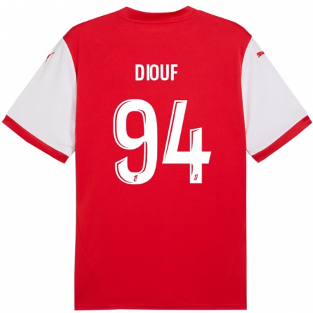 Kandiny Kinderen Yehvann Diouf #94 Rood Wit Thuisshirt Thuistenue 2024/25 T-Shirt