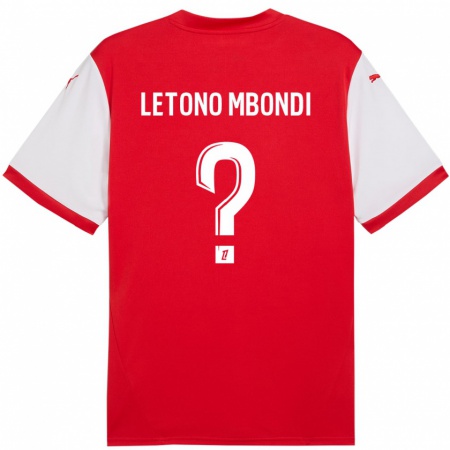 Kandiny Bambino Maglia Christ-Emmanuel Letono Mbondi #0 Rosso Bianco Kit Gara Home 2024/25 Maglietta