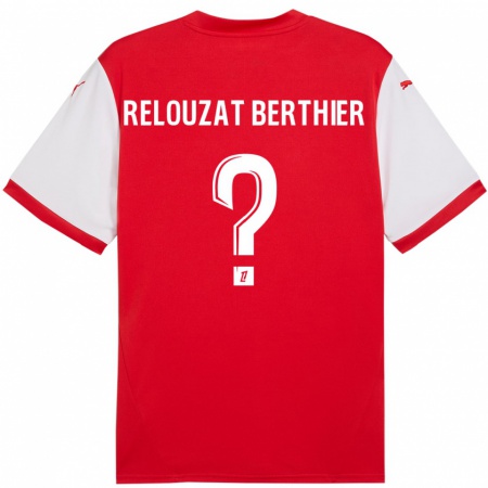 Kandiny Kinderen Maxime Relouzat Berthier #0 Rood Wit Thuisshirt Thuistenue 2024/25 T-Shirt