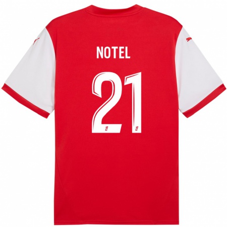 Kandiny Kinderen Léa Notel #21 Rood Wit Thuisshirt Thuistenue 2024/25 T-Shirt