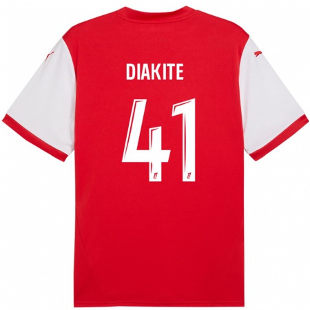 Kandiny Kinderen Ibrahim Diakité #41 Rood Wit Thuisshirt Thuistenue 2024/25 T-Shirt