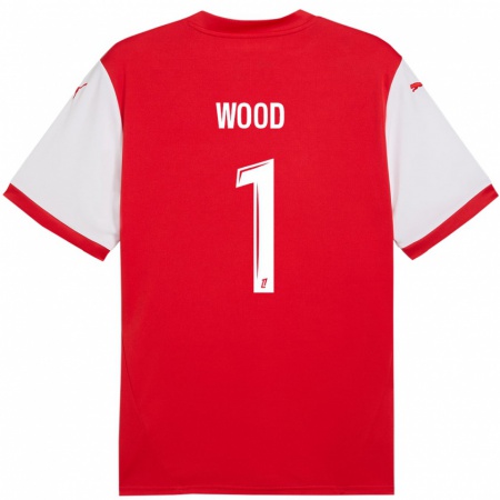 Kandiny Kinderen Mackenzie Wood #1 Rood Wit Thuisshirt Thuistenue 2024/25 T-Shirt