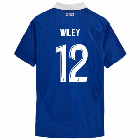 Kandiny Kinderen Caleb Wiley #12 Blauw Wit Thuisshirt Thuistenue 2024/25 T-Shirt