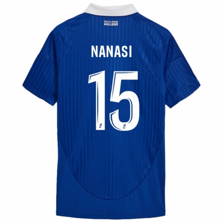 Kandiny Kinderen Sebastian Nanasi #15 Blauw Wit Thuisshirt Thuistenue 2024/25 T-Shirt