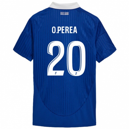 Kandiny Kinder Óscar Perea #20 Blau Weiß Heimtrikot Trikot 2024/25 T-Shirt Österreich