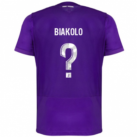 Kandiny Kinder Tony Biakolo #0 Violett Weiß Heimtrikot Trikot 2024/25 T-Shirt Österreich