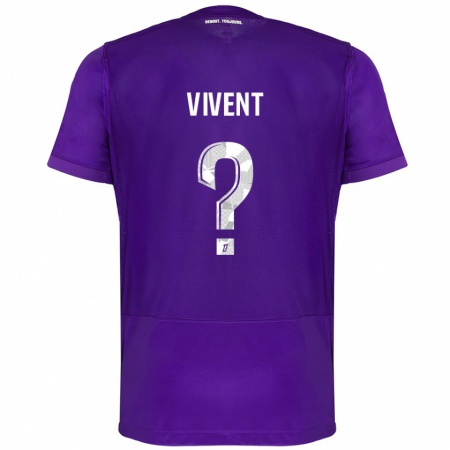 Kandiny Kinderen Sacha Vivent #0 Paars Wit Thuisshirt Thuistenue 2024/25 T-Shirt