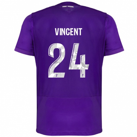 Kandiny Kinderen Magalie Vincent #24 Paars Wit Thuisshirt Thuistenue 2024/25 T-Shirt