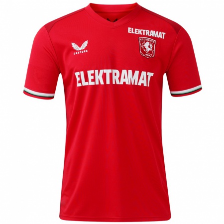 Kandiny Kinderen Jeppe Wijnreder #0 Rood Wit Thuisshirt Thuistenue 2024/25 T-Shirt