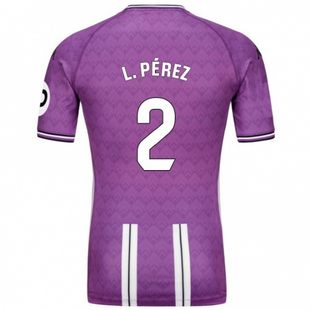 Kandiny Niño Camiseta Luis Pérez #2 Púrpura Blanco 1ª Equipación 2024/25 La Camisa