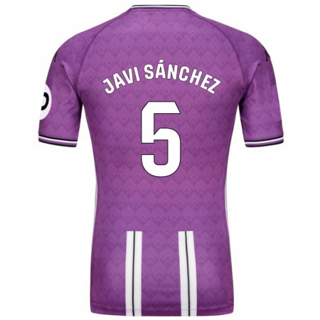 Kandiny Kinderen Javi Sánchez #5 Paars Wit Thuisshirt Thuistenue 2024/25 T-Shirt