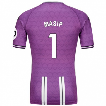 Kandiny Bambino Maglia Jordi Masip #1 Viola Bianco Kit Gara Home 2024/25 Maglietta